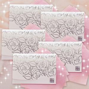 ホワイト香りローズ・シルバー短冊サイズ