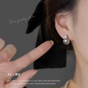 パールピアス レディース ピアス プラチナ仕上...の詳細画像5
