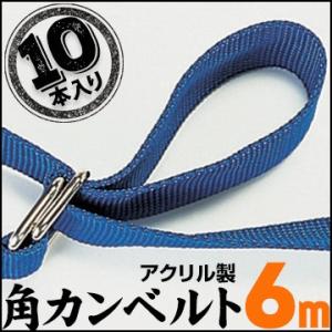 アクリルベルト 6.0m 10本 荷締めベルト 角カンベルト 持ち手作り 引越し