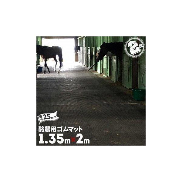 魚瀬ゴム 酪農用マット ゴムマット ロックカット仕様 厚さ 25mm サイズ 1350mm×2000...