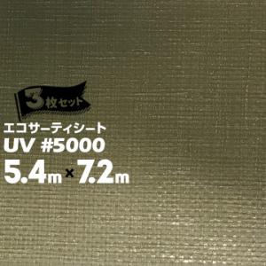 萩原工業 エコサーティシートUV #5000 ODグリーン 5.4m×7.2m 3枚 CO2抑制剤配合厚手UVシート 長期目的 資材カバー｜yojo