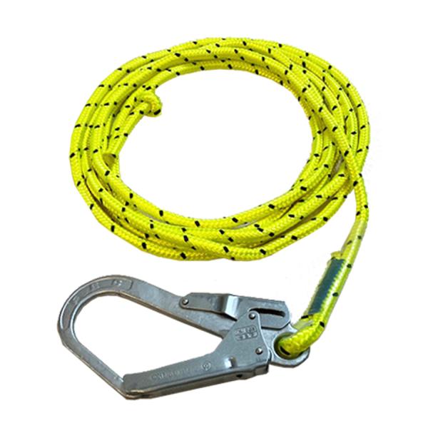 介錯ロープ 1本 ナビゲーションロープ 12mm×5m ブレードタイプ 組紐 蛍光イエロー 片大口径...