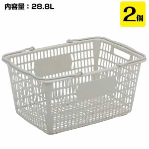 三甲 サンコーショップカーゴ スーパー篭(大-2) プラH 25.4L イエロー 