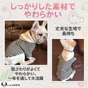 犬 服 綿 ドッグウェア ボーダー パーカー ...の詳細画像3
