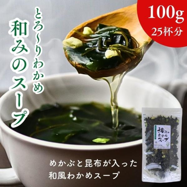とろ〜りわかめ 「和みのスープ」 100g  25杯分 刻み めかぶ入り海藻 注ぐだけ簡単 時短 和...