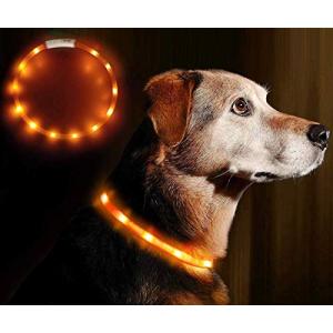 Leeko 犬 光る首輪 LEDライト 3つ発光モード USB充電式 夜 お散歩 安全首輪 取り付け簡単 小型犬 中型犬 大型犬に対応 サイズ調整可能