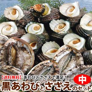 天然黒アワビと活サザエベストセット(中) よか魚イチ押し！