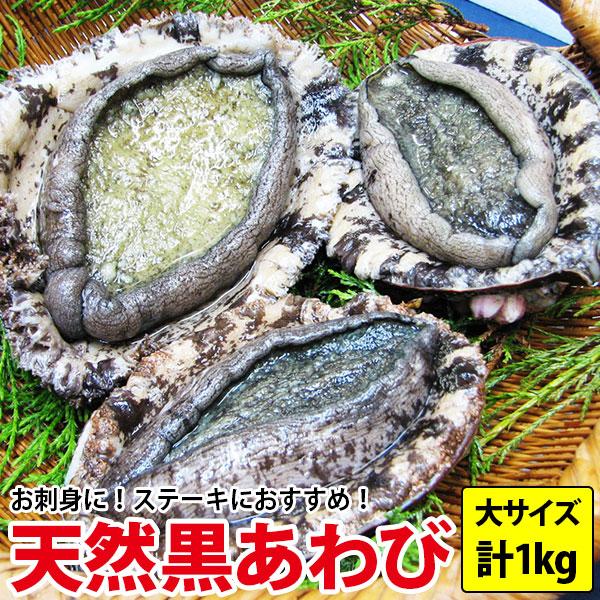 長崎産天然黒アワビ 大サイズ 計1kg (1枚200g以上の食べ応え満点サイズを3枚〜5枚) 送料無...