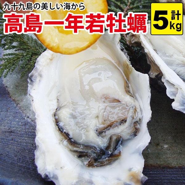 予約受付開始！12月6日よりお届け！高島一年若牡蠣（殻付き）計5kg(50個前後) 送料無料 生食可...