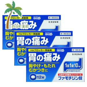 ファモチジン錠12錠 3個セット  メール便   第1類医薬品 胃痛 胸焼け 胃もたれ むかつき 市販 錠剤 ガスター10 ジェネリック