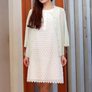 ホワイト タラジャーモン Tara Jarmon Jarmon Tara ホワイト 正規取扱店 カットワークレースワンピース 6366r2259 ヨコアンティ