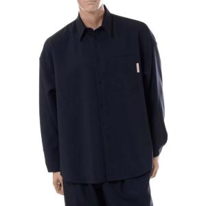 MARNI マルニ Marni シャツ トロピカルウール ブルーブラック : ヨコ  