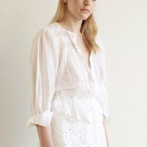 クイーンアンドベル(queene and belle) レースタックブラウス コットン