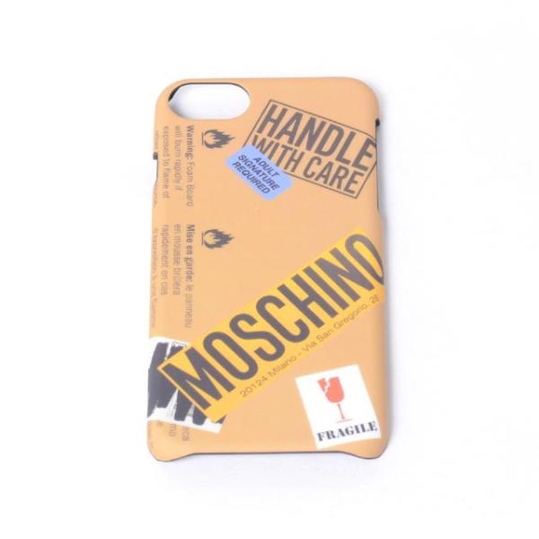 モスキーノ(Moschino) iPhone7用ケース 6/6s対応 ロゴ入り取扱い注意モチーフ サ...