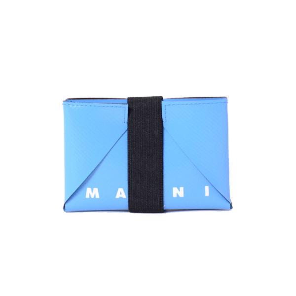 マルニ カードケース PVC スカイブルーブラウン Marni