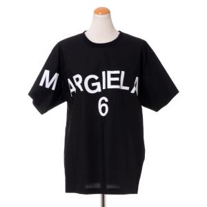 エムエムシックス メゾンマルジェラ MM6 MAISON MARGIELA 丸襟半袖シャツ コットン ブラック｜yokoaunty