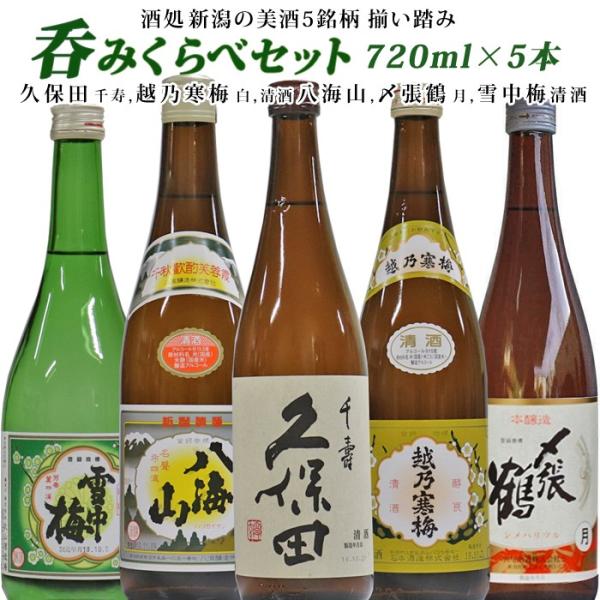 人気 新潟地酒 飲み比べセット 〆張鶴 月 越乃寒梅 白ラベル 久保田 千寿(吟醸）八海山  雪中梅...