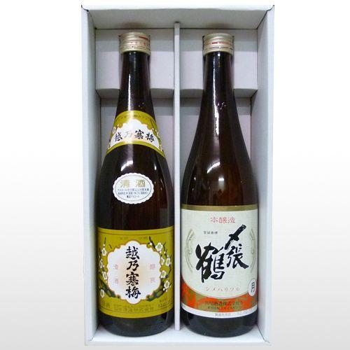 日本酒 新潟銘酒飲み比べセット 720ml×2本 越乃寒梅 白ラベル 〆張鶴 月 還暦祝い 誕生日 ...