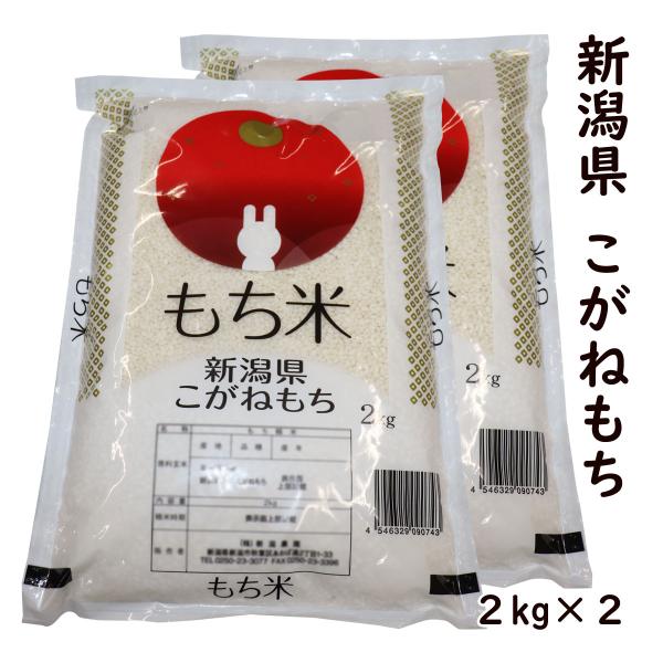 もち米 新潟県 こがねもち 2kg×２ 令和7年産 最高級品もち米 送料無料 単一原料米 赤飯 お正...