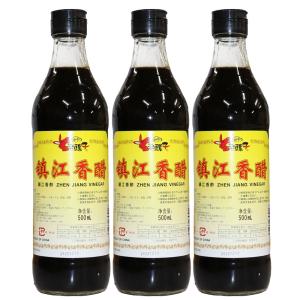 ロウバ 鎮江香酢 (中国黒酢) 500ml×3本 人気中国香酢 送料無料｜yokogoshi