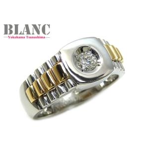 ダイヤ リング 指輪 K18 イエローゴールド プラチナ 900 ダイヤ 0.20ct ノンブランド ジュエリー 横浜BLANC｜yokohama-blanc