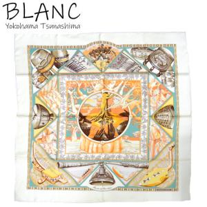 エルメス カレ90 スカーフ Au Son du Tam Tam タムタムの音に合わせて アイボリー シルク100％ HERMES 横浜BLANC｜yokohama-blanc