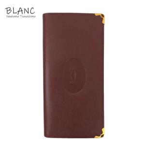 新品未使用　箱付き　Cartier カルティエ　折り財布　マストライン　ボルドー Cartier カルティエ 二つ折り札入れ 財布 マストライン レザー