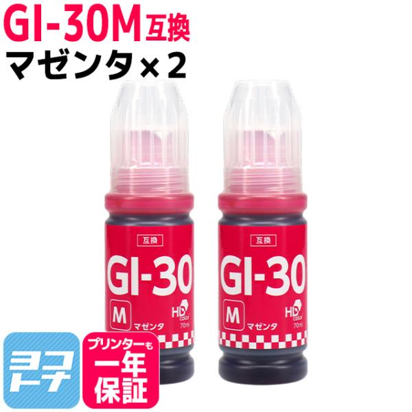GI-30 キャノン(Canon) マゼンタ×2 互換インクボトル 内容：GI-30M 対応機種：G...