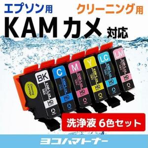 エプソン プリンターインク カメ KAM-6CL-L （カメ インク） 6色セット (KAM-6CL の増量版）  洗浄カートリッジ　洗浄液 EP-881A EP-882A EP-883A