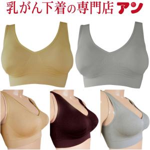乳がん用 お買得美胸ブラジャー ノンワイヤー シームレス ブラ 下着 全摘 温存 術後 ハーフトップ anne-1480