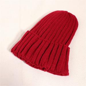 シンプル 無地 ニット帽 ダークレッド 【新品...の詳細画像2