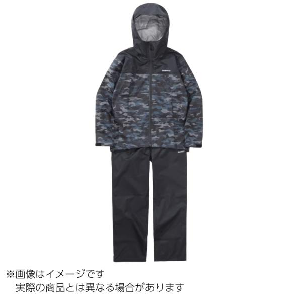 シマノ RA-047X 3レイヤー レインスーツ ＃ブラックマルチカモ ＃L