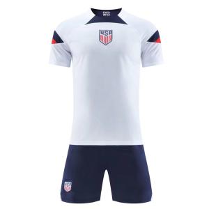 B75  アメリカ代表  2022-2023年シーズン  ホーム  大人用、子供用 半袖 上下着  レプリカサッカーユニフォーム  番号、個人名は自由にカスタマイズできます