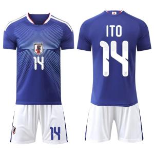 B319 サッカーユニフォーム 日本代表 2026/2030年シーズン ホーム ＃14 大人用、子供用 半袖ノーブランド品のレプリカユニフォーム