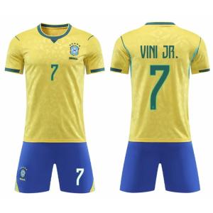 B328 サッカーユニフォーム ブラジル代表 2026/2030年シーズン ホーム ＃7 大人用、子供用 半袖ノーブランド品のレプリカユニフォーム