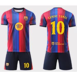 B360 サッカーユニフォーム バルセロナ  2026/2027年シーズン  ホーム ＃10 LAMINE YAMAL 大人用、子供用 半袖ノーブランド品のレプリカユニフォーム