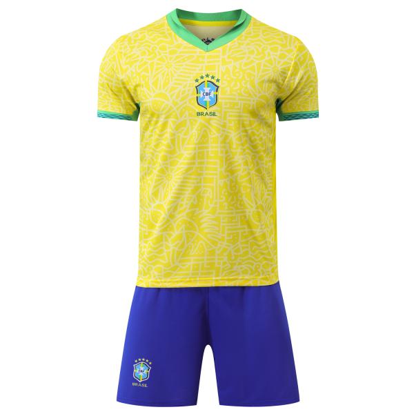 サッカーユニフォーム ブラジル代表 2024-2025年シーズン ホーム 子供用 上下着 レプリカ ...