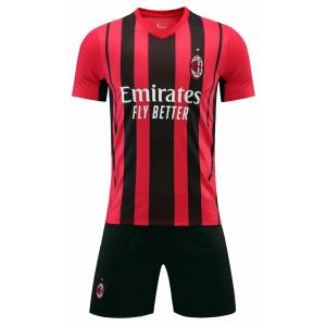 Y11   ACミラン代表  2021/2022年　ホーム　上下着　子供用　半袖　ノーブランド品のレプリカサッカーユニフォーム