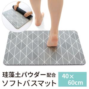 珪藻土入り ソフトバスマット 約40×60cm /ラティス