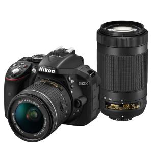 Nikon デジタル一眼レフカメラ D5300 AF-P ダブルズームキット ブラック D5300WZ3｜yomitan