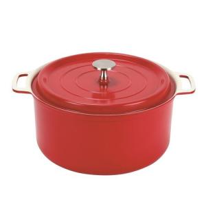 無水調理ができるセラミック加工IH対応両手鍋22cmレッド