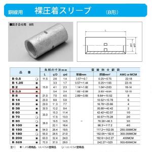 裸圧着スリーブ(Bスリーブ)(突き合せ用B形)標準：B5.5｜yonashin-home