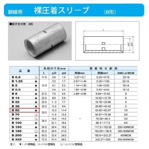 裸圧着スリーブ(Bスリーブ)(突き合せ用B形)標準：B60｜yonashin-home