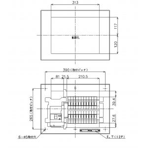 BQR85222:住宅用分電盤(露出・半埋込両...の詳細画像2
