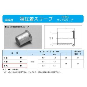 リングスリーブ大(終端重ね合せ用スリーブE形)：E-L