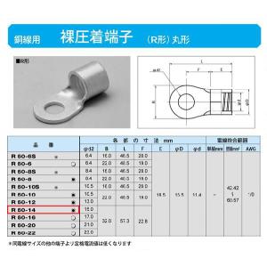 丸形圧着端子(R形)：R60-14