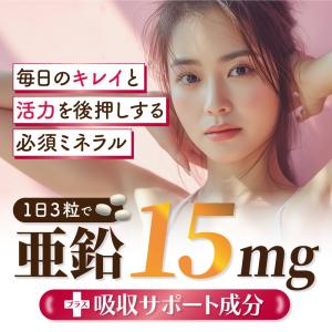 亜鉛 サプリ 亜鉛15mg+吸収サポート成分 ...の詳細画像1