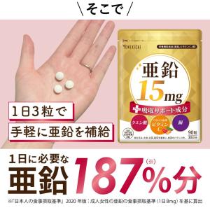 亜鉛 サプリ 亜鉛15mg+吸収サポート成分 ...の詳細画像3