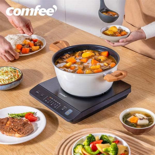 Comfee'  クッキングヒーター IH式 薄型 1400W 1000W 揚げ物 3段保温 炒め料...