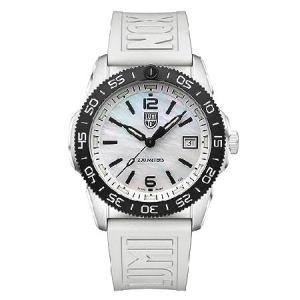Luminox Men&apos;s Mother of Pearl Dial White Rubber Ba...